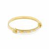 Child's Adjustable 10K Gold 3.5mm Diamond-Cut Butterfly Bangle