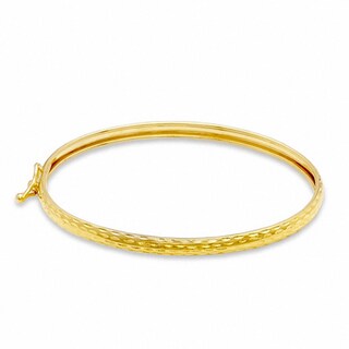 Child's 10K Gold 3.5mm Diamond-Cut Bangle - 3.5"
