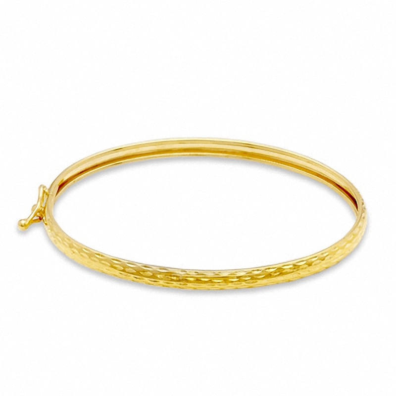 Child's 10K Gold 3.5mm Diamond-Cut Bangle - 3.5"