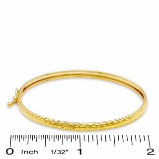 Child's 10K Gold 3.5mm Diamond-Cut Bangle - 3.5"