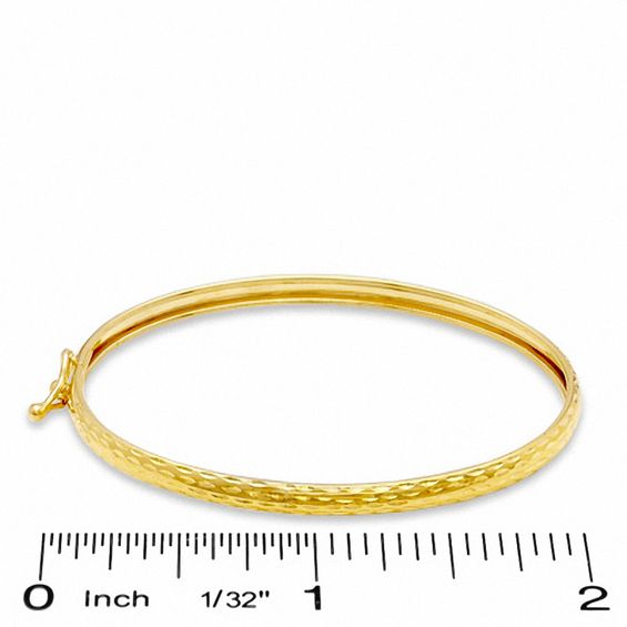 Child's 10K Gold 3.5mm Diamond-Cut Bangle - 3.5"