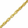 Thumbnail Image 1 of Oval Interlocking Link Bracelet in Sterling Silver with 10K Gold Plate - 7.5"