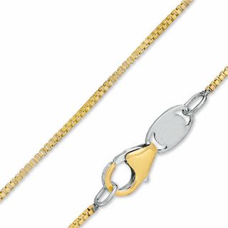 050 Gauge Box Chain Necklace in 10K Gold Bonded Sterling Silver