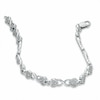 Diamond Accent Heart and "X" Bracelet in Sterling Silver