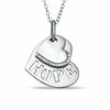 Diamond Accent Double Heart with Lower "Hope" Pendant in Sterling Silver