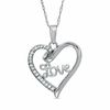 Thumbnail Image 0 of 1/10 CT. T.W. Diamond "Love" Heart Pendant in 10K White Gold