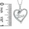 Thumbnail Image 1 of 1/10 CT. T.W. Diamond "Love" Heart Pendant in 10K White Gold