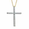 1/6 CT. T.W. Diamond Cross Pendant in 10K Gold