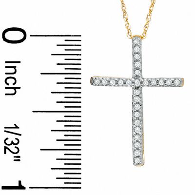 1/6 CT. T.W. Diamond Cross Pendant in 10K Gold