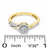1/7 CT. T.W. Diamond Cluster Bypass Engagement Ring in 10K Gold - Size 7