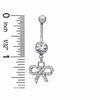 Thumbnail Image 2 of 014 Gauge Bow Belly Button Ring with Crystals in Stainless Steel
