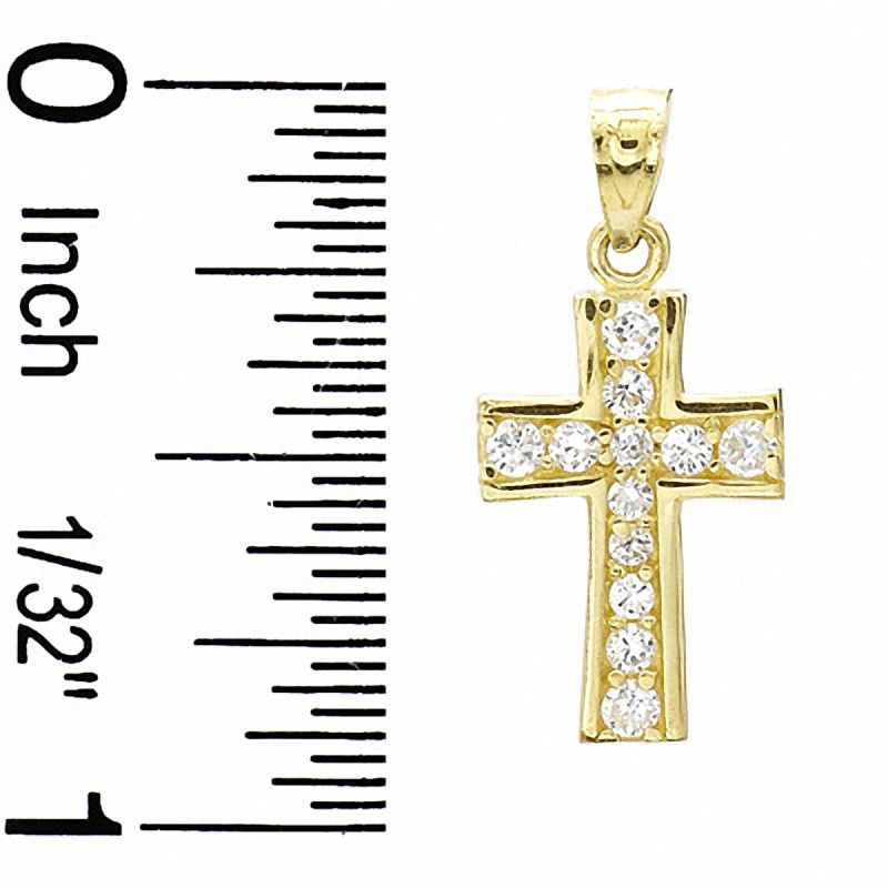 Main Image 2 of Cubic Zirconia Cross Charm in 10K Gold