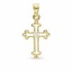 Thumbnail Image 1 of Small Princess-Cut Cubic Zirconia Cross Charm in 10K Gold