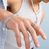 Thumbnail Image 3 of Cubic Zirconia Double Square Ring in Sterling Silver