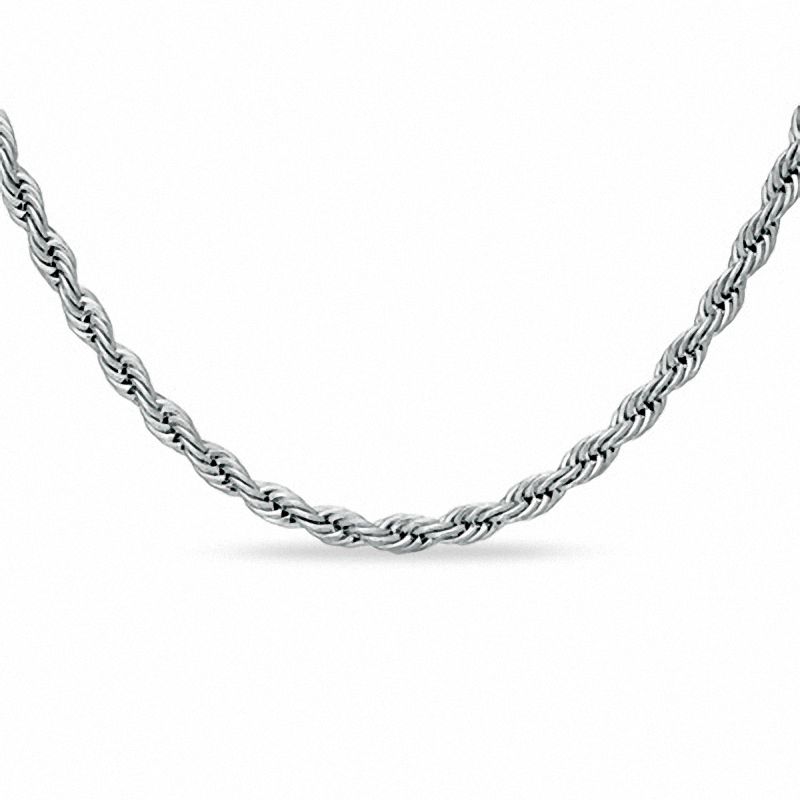 Main Image 1 of Stainless Steel 2.2mm Rope Chain Necklace - 24"