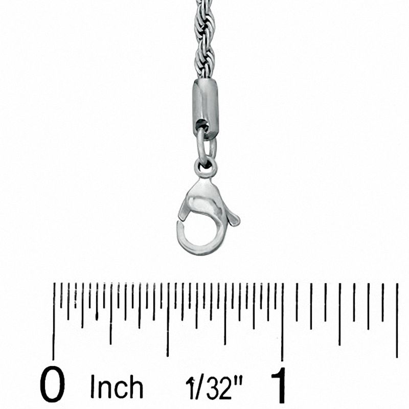 Main Image 2 of Stainless Steel 2.2mm Rope Chain Necklace - 24"