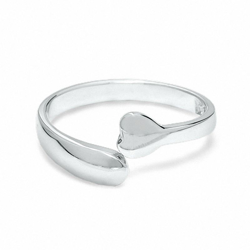Heart Open Toe Ring in Sterling Silver