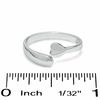 Thumbnail Image 2 of Heart Open Toe Ring in Sterling Silver