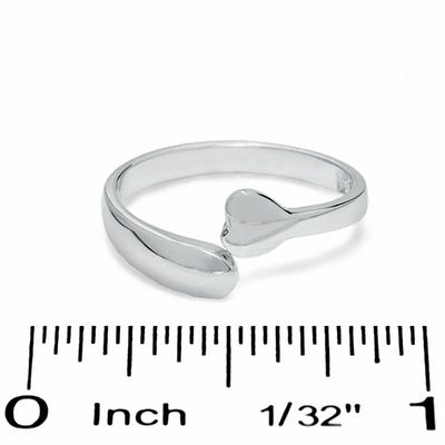 Heart Open Toe Ring in Sterling Silver