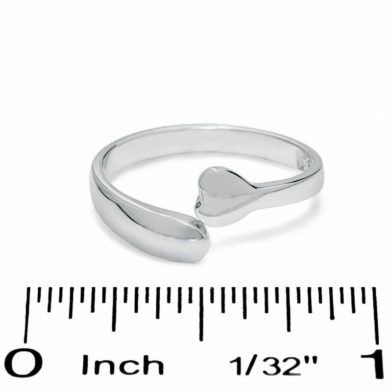 Main Image 2 of Heart Open Toe Ring in Sterling Silver