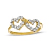 Thumbnail Image 0 of Cubic Zirconia Double Open Heart Ring in 10K Gold - Size 7
