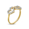 Thumbnail Image 1 of Cubic Zirconia Double Open Heart Ring in 10K Gold - Size 7