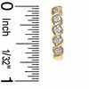 Diamond Accent Twisted Five Stone J-Hoop Earrings in 10K Two-Tone Gold