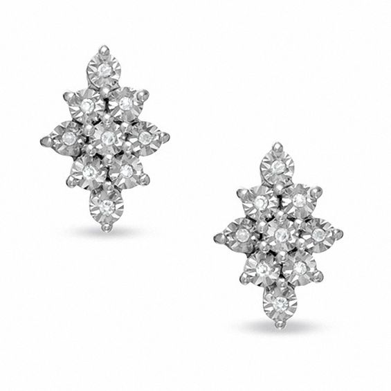 Diamond Accent Marquise Earrings in 10K Two-Tone Gold