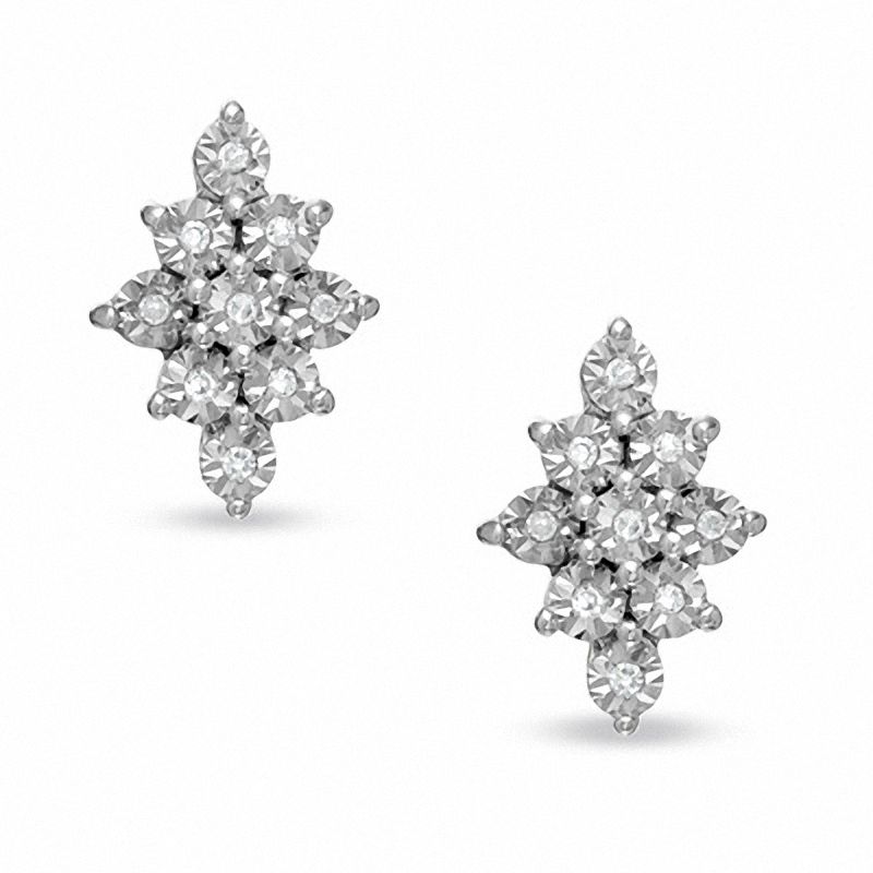 Diamond Accent Marquise Earrings in 10K Two-Tone Gold