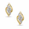 Diamond Accent Marquise Twist Earrings in 10K Two-Tone Gold