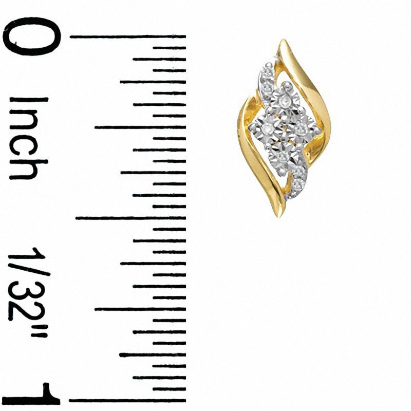 Diamond Accent Marquise Twist Earrings in 10K Two-Tone Gold