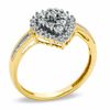 Thumbnail Image 1 of 1/10 CT. T.W. Diamond Pear-Shaped Cluster Ring in 10K Gold - Size 7