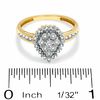 Thumbnail Image 2 of 1/10 CT. T.W. Diamond Pear-Shaped Cluster Ring in 10K Gold - Size 7