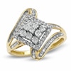 Thumbnail Image 0 of 1/4 CT. T.W. Diamond Cluster Ring in 10K Gold - Size 7
