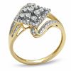 Thumbnail Image 1 of 1/4 CT. T.W. Diamond Cluster Ring in 10K Gold - Size 7