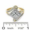 Thumbnail Image 3 of 1/4 CT. T.W. Diamond Cluster Ring in 10K Gold - Size 7