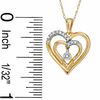 Diamond Accent Double Heart Pendant in 10K Gold