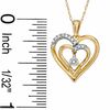 Thumbnail Image 1 of Diamond Accent Double Heart Pendant in 10K Gold