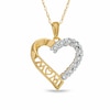 Thumbnail Image 1 of Diamond Accent MOM Heart Pendant in 10K Gold