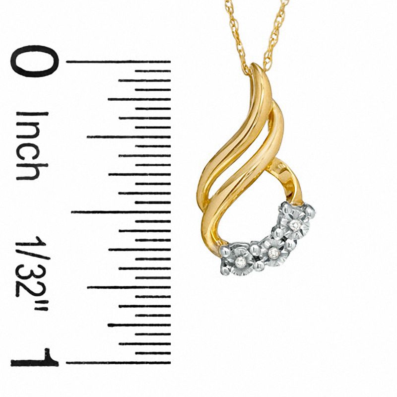 Diamond Accent Swirl Pendant in 10K Gold
