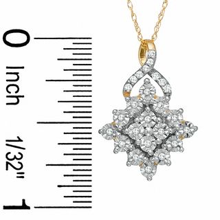 1/10 CT. T.W. Diamond Kite-Shaped Pendant in 10K Gold