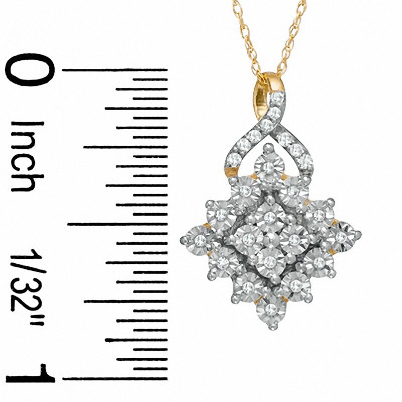 1/10 CT. T.W. Diamond Kite-Shaped Pendant in 10K Gold