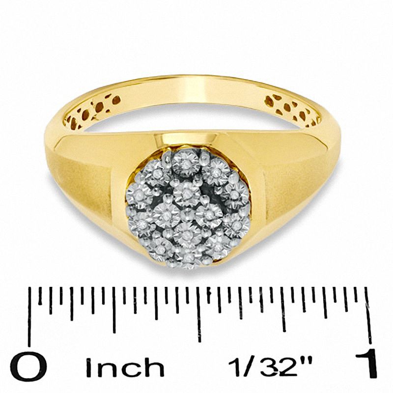 Diamond Accent Cluster Band in 10K Gold - Size 10.5