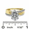 Diamond Accent Starburst Cluster Ring in 10K Gold - Size 7