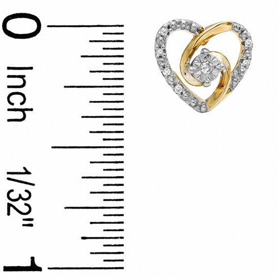 Diamond Accent Heart Earrings in 10K Gold