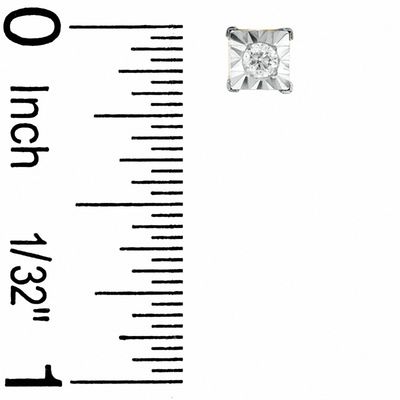 1/8 CT. T.W. Miracle-Set Diamond Stud Earrings in 10K Two-Tone Gold
