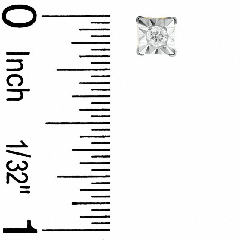 1/8 CT. T.W. Miracle-Set Diamond Stud Earrings in 10K Two-Tone Gold