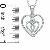 Diamond Accent Heart with "Love" Pendant in Sterling Silver