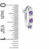 Amethyst and CZ Hoop Earrings in Sterling Silver