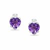 Thumbnail Image 0 of 5mm Heart-Shaped Amethyst Stud Earrings in Sterling Silver with CZ